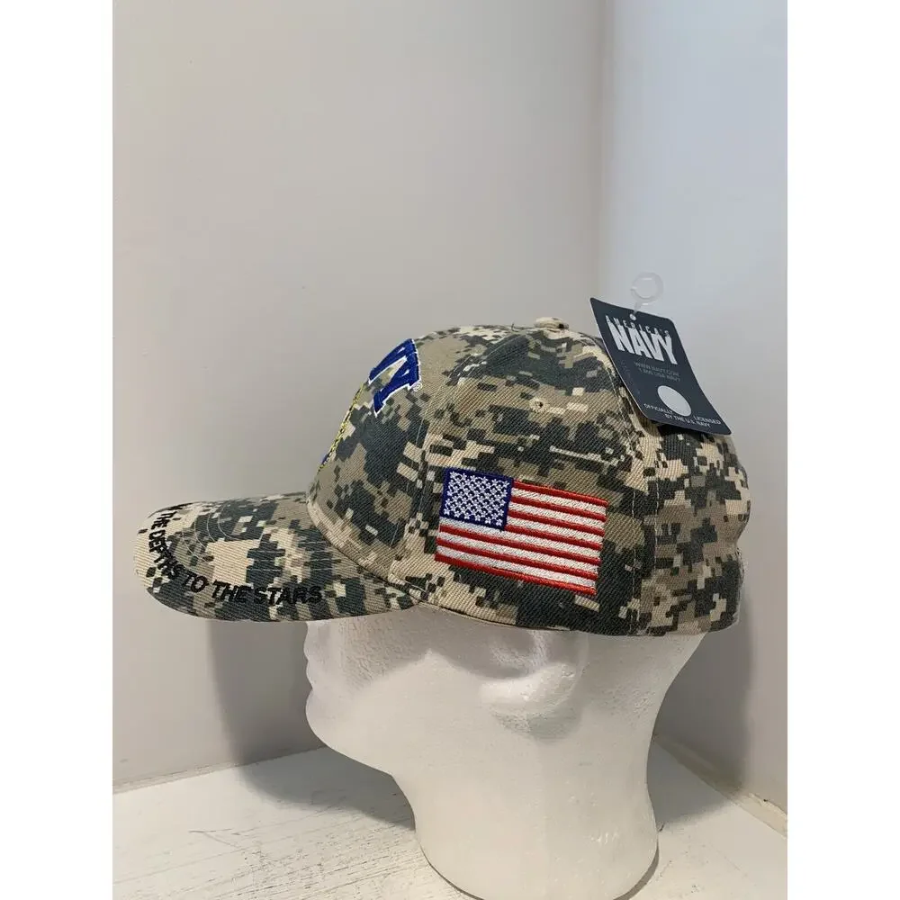 United States Navy Hat USN Digital Camo Cap Camouflage Depths To Stars CSI NWT - Picture 4 of 12